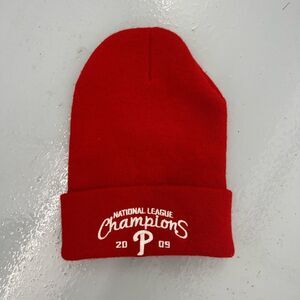 Vintage red Phillies World Series 2009 champions beanie